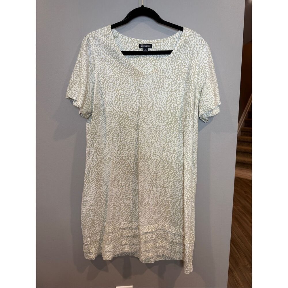Nicole Miller XL Linen Blend Neutral Dress